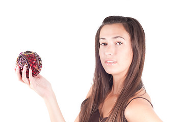 Image showing Brunette with christmas decoration