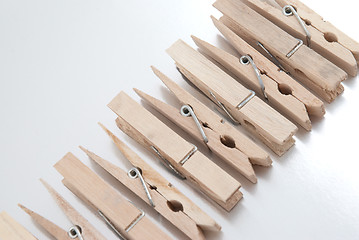 Image showing Wooden clothes pegs