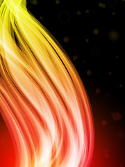 Image showing Abstract Colorful Waves on Black Background