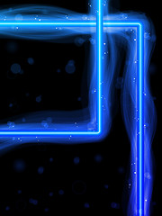 Image showing Blue Square Border with Sparkles and Swirls.