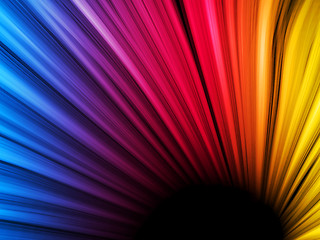 Image showing Abstract Colorful Waves on Black Background