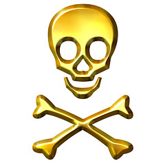 Image showing 3D Golden Crossbones