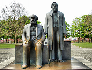 Image showing Marx-Engels Forum statue