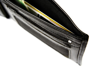 Image showing Black leather wallet