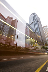 Image showing traffic through downtown in HongKong 