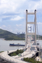 Image showing Tsing ma bridge in Hong Kong 