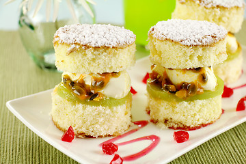 Image showing Passionfruit Sponge Stack