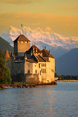 Image showing The Chillon castle in Montreux (Vaud),Switzerland