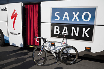 Image showing Team Saxobank bus