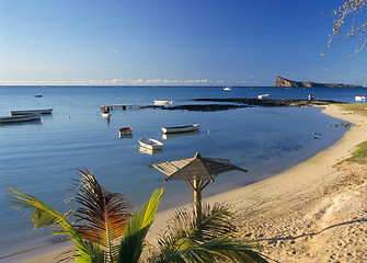 Image showing Beach and bay at Cape Malheureux Mauritius Island