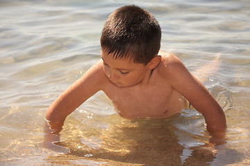 Image showing Boy on seashore