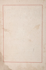 Image showing  ancient paper with age marks and red frame