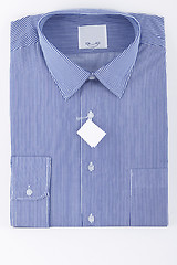 Image showing blue business striped shirt