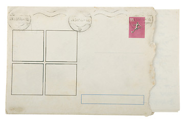 Image showing open vintage and grunge envelope with letter