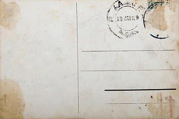 Image showing Old postcard, grunge paper with aging marks