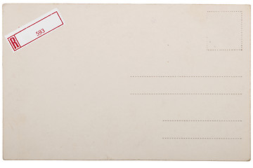 Image showing Old postcard, grunge paper with aging marks