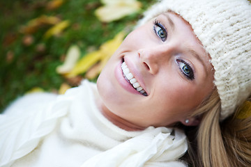 Image showing Beautiful autumn woman