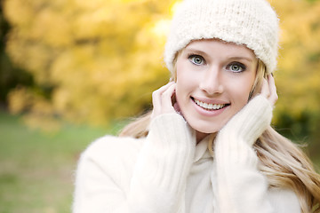 Image showing Beautiful autumn woman