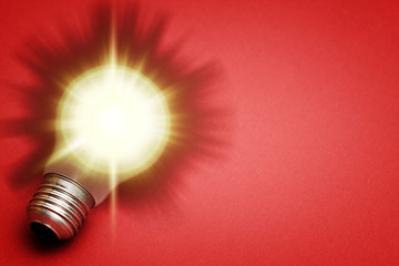 Image showing Background with lit lightbulb