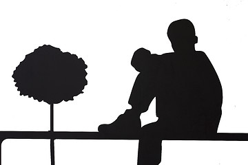 Image showing silhouette of people doing something