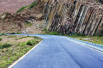 Image showing Winding road in mountains 