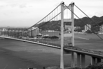 Image showing Tsing Ma Bridge in Hong Kong. 