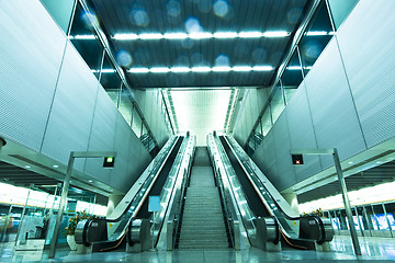 Image showing Escalator and stair 