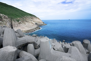 Image showing beautiful bay on the sea coast at summer 