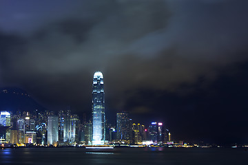 Image showing Hong Kong skyline at night 