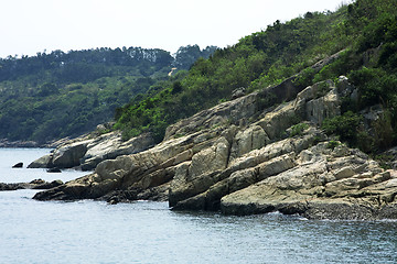 Image showing Rock and sea in hong kong