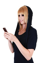 Image showing Girl messaging.