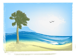 Image showing Illustrated seascape