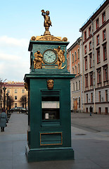 Image showing old meteorology station with clock