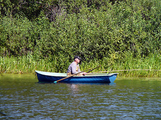 Image showing Fishing men on the boat