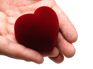 Image showing man's hands gifting heart on valentine day