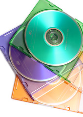 Image showing colored dvd compact discs