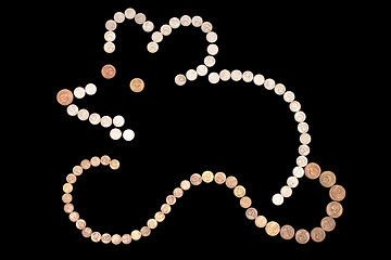 Image showing mouse - silhouette of coins