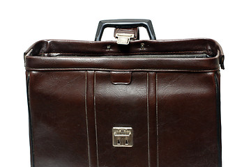 Image showing open old brown leather case