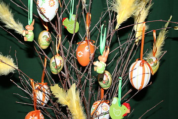 Image showing Decorated Easter twigs