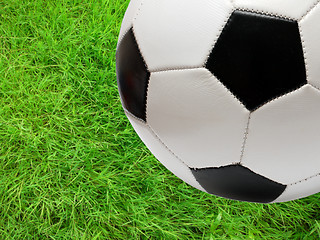 Image showing football soccer ball over green grass