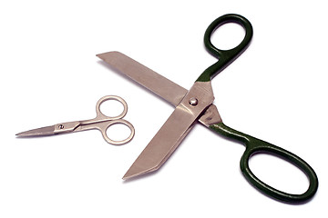 Image showing big and small shears close-up