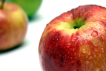 Image showing wet apple with water drops