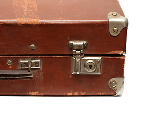 Image showing fragment of old brown battered case