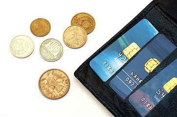 Image showing coins and plastic cards
