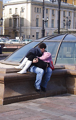 Image showing kiss on streets of city