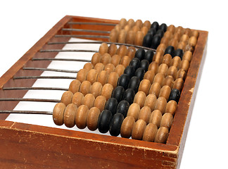 Image showing old wooden abacus close-up