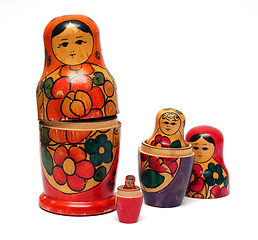 Image showing russian wooden dolls set - 