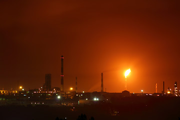 Image showing petrochemical factory at night