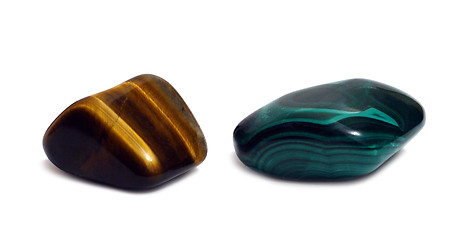 Image showing gem stones - agat and malachite