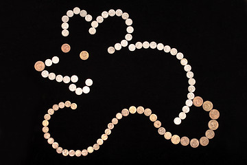 Image showing smiling mouse - silhouette of coins